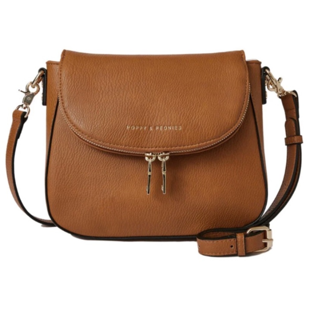 Poppy and Peonies Brand New with Tags Cognac Mini Downtown Bag Purse